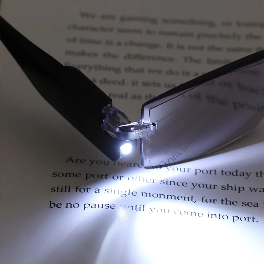 Intelligent Zoom Reading Glasses Led with Light Presbyopia Glasses Suitable for +1.0 To +3.5 Men and Women