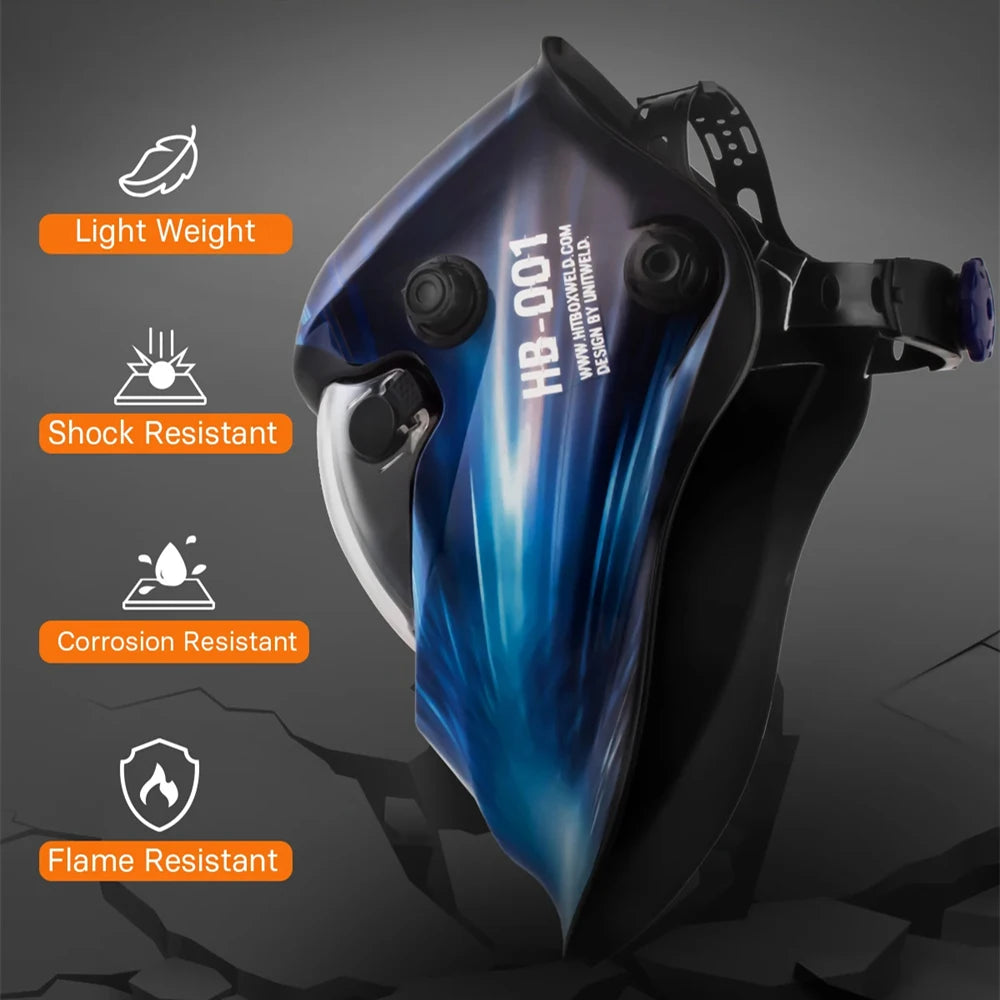 HITBOX Welding Helmet Mask Automatic Dimming for MIG TIG ARC Welder Machine Ture Color Welding Helmet Super Large View Helmet