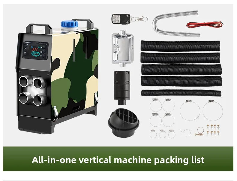 Parking Heater 12V/24V Compatible All-in-one Diesel Air Heater Suitable Winter Heating in Trucks  Cars Homes Cabins Boats Etc