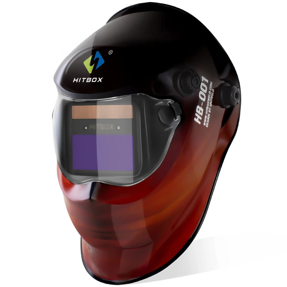 HITBOX Welding Helmet Mask Automatic Dimming for MIG TIG ARC Welder Machine Ture Color Welding Helmet Super Large View Helmet