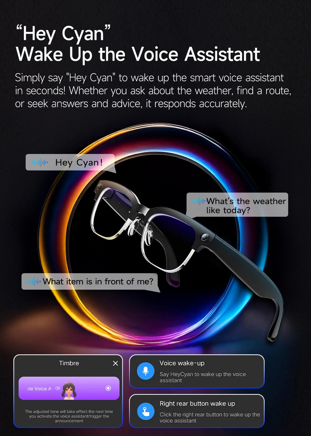 2025 New Intelligent AI Glasses 800W Pixel Camera HD 4K Video Recording AI Translation Music Control Intelligent Wearable Device