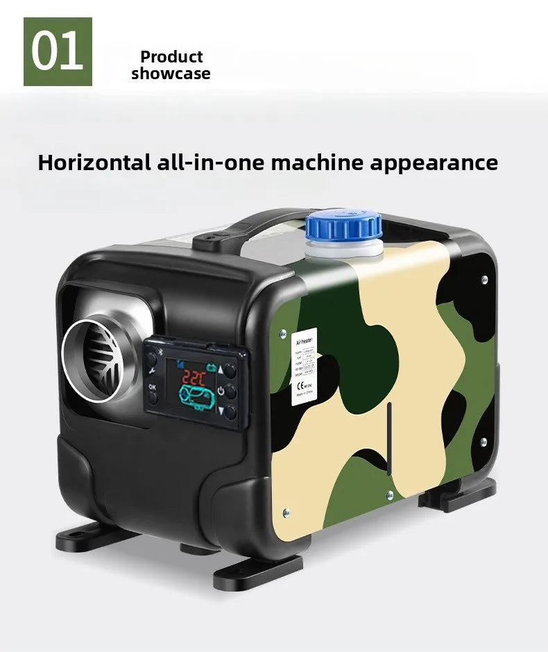 Parking Heater 12V/24V Compatible All-in-one Diesel Air Heater Suitable Winter Heating in Trucks  Cars Homes Cabins Boats Etc