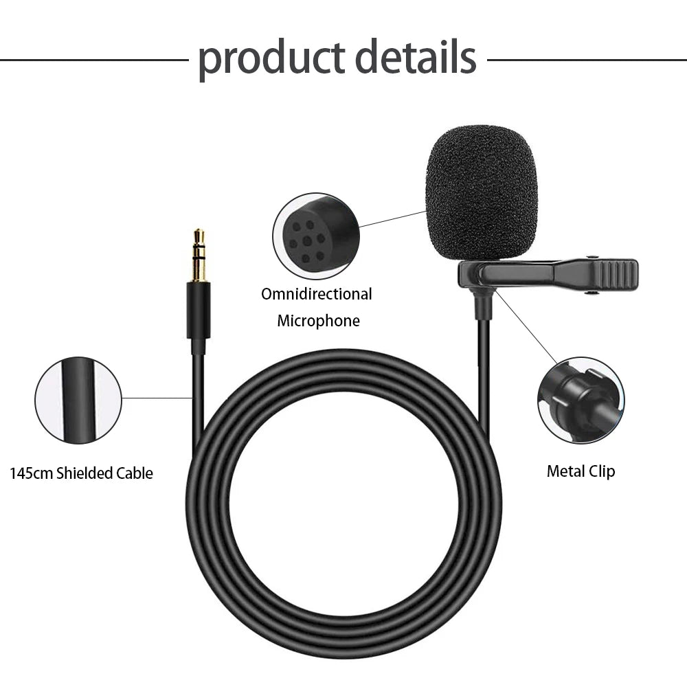 Hikity Universal portable 3.5M Mic Microphone Hands-free Microphone Speaker For Car Radio Multimedia Player