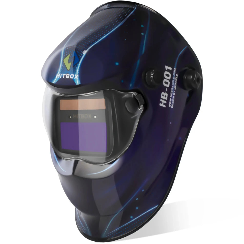 HITBOX Welding Helmet Mask Automatic Dimming for MIG TIG ARC Welder Machine Ture Color Welding Helmet Super Large View Helmet