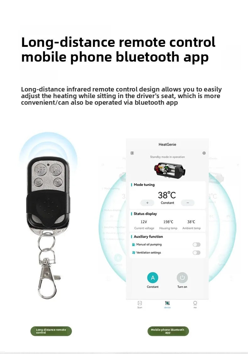 Parking Heater 12V/24V Compatible All-in-one Diesel Air Heater Suitable Winter Heating in Trucks  Cars Homes Cabins Boats Etc